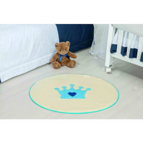 Tamanhos, Medidas e Dimensões do produto Tapete Infantil em Formato de Coroa Baby 78x68cm Azul Turquesa