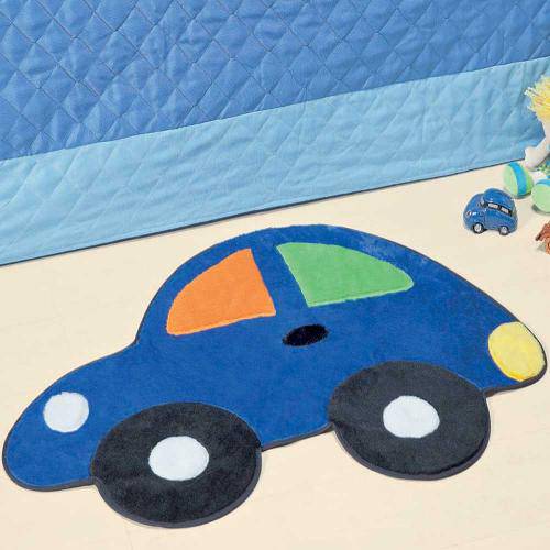 Tamanhos, Medidas e Dimensões do produto Tapete Infantil em Formato de Fusca 95x73cm Azul Royal