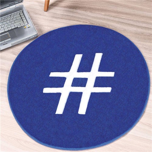 Tamanhos, Medidas e Dimensões do produto Tapete Infantil em Formato de Hashtag 65x65cm Azul Royal