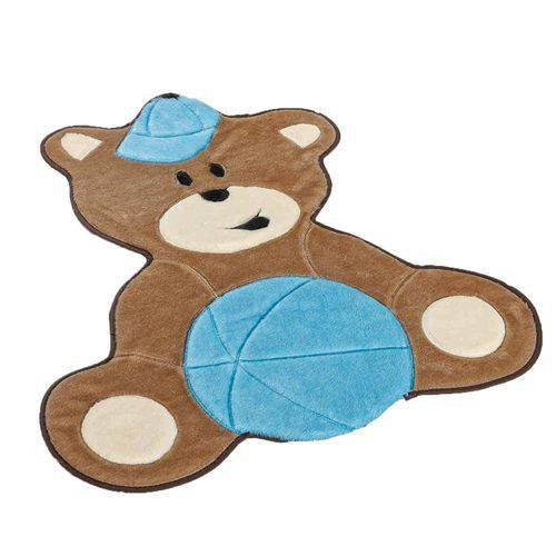 Tamanhos, Medidas e Dimensões do produto Tapete Infantil em Formato de Urso Baby 74x66cm Azul Turquesa