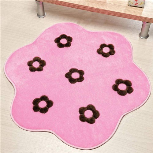 Tamanhos, Medidas e Dimensões do produto Tapete Infantil Formato Big Jardim Rosa 125x125cm - Guga Tapetes