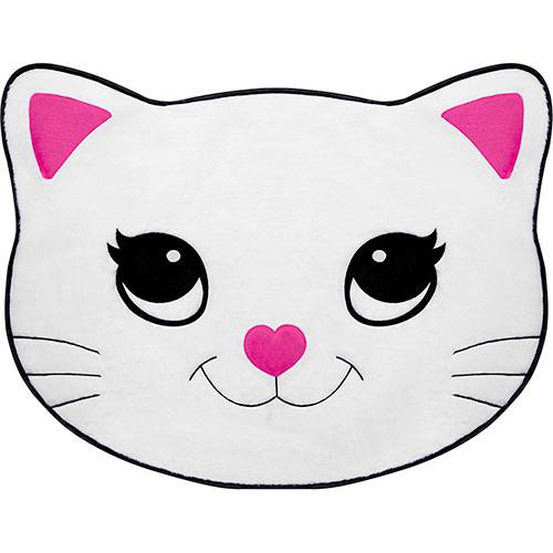Tamanhos, Medidas e Dimensões do produto Tapete Infantil Formato Kitty (77x64cm) - Casaborda Enxovais