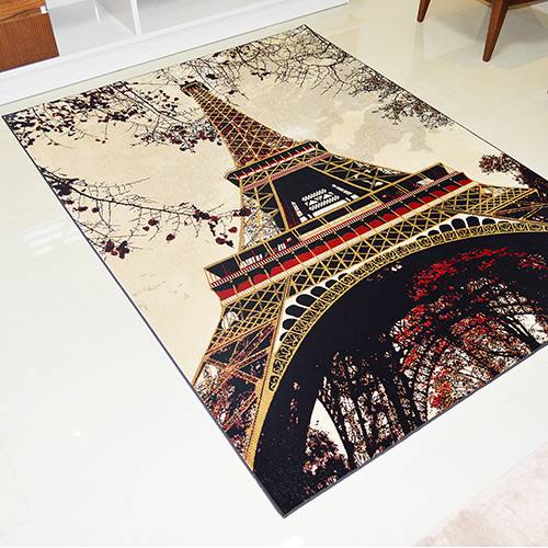 Tamanhos, Medidas e Dimensões do produto Tapete Marbella Epic Art Torre Eiffel Veludo 148x200cm - Rayza