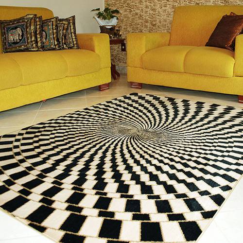 Tamanhos, Medidas e Dimensões do produto Tapete Marbella Illusione Fantastic Retangular Preto 148x200cm - Rayza