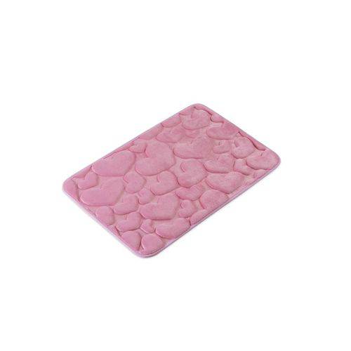 Tamanhos, Medidas e Dimensões do produto Tapete para Banheiro Formato Corações Rosa - Loani