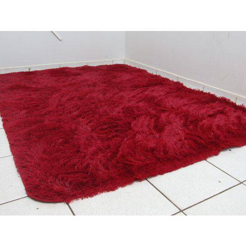 Tamanhos, Medidas e Dimensões do produto Tapete Peludo Felpudo Pelo Alto Vermelho Liso 0,80 X 0,60m Quarto Sala