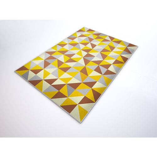 Tamanhos, Medidas e Dimensões do produto Tapete Saturs Moderno Geométrico Amarelo 140 X 300 Cm