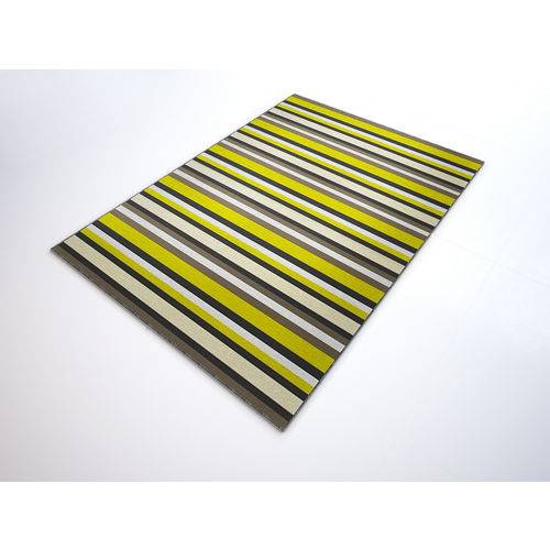 Tamanhos, Medidas e Dimensões do produto Tapete Saturs Moderno Listrado Amarelo 100 X 140 Cm