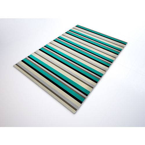 Tamanhos, Medidas e Dimensões do produto Tapete Saturs Moderno Listrado Azul 140 X 200 Cm Tapete para Sala e Quarto