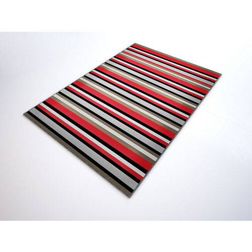 Tamanhos, Medidas e Dimensões do produto Tapete Saturs Moderno Listrado Vermelho 140 X 300 Cm Tapete para Sala e Quarto