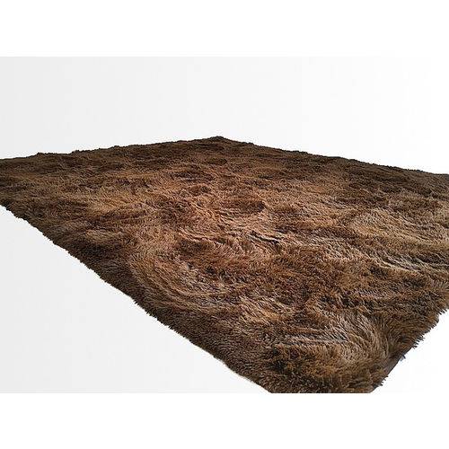 Tamanhos, Medidas e Dimensões do produto Tapete Saturs Shaggy Pelo Alto Marrom - 200 X 240 Cm Tapete para Sala e Quarto