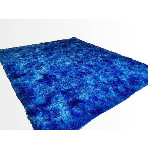 Tamanhos, Medidas e Dimensões do produto Tapete Saturs Shaggy Pelo Alto Mesclado Azul - 200 X 240 Cm Tapete para Sala e Quarto