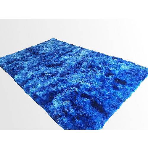 Tamanhos, Medidas e Dimensões do produto Tapete Saturs Shaggy Pelo Alto Mesclado Azul - 120 X 200 Cm Tapete para Sala e Quarto
