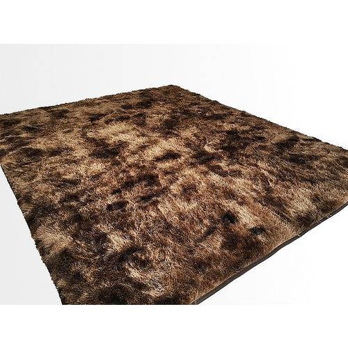 Tamanhos, Medidas e Dimensões do produto Tapete Saturs Shaggy Pelo Alto Mesclado Marrom - 200 X 240 Cm Tapete para Sala e Quarto