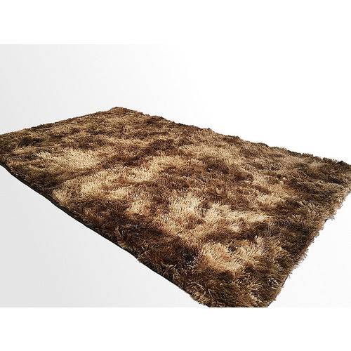 Tamanhos, Medidas e Dimensões do produto Tapete Saturs Shaggy Pelo Alto Mesclado Marrom 120 X 200 Cm Tapete para Sala e Quarto