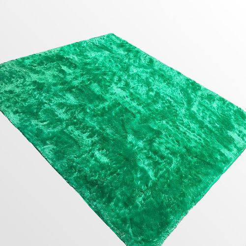 Tamanhos, Medidas e Dimensões do produto Tapete Saturs Shaggy Pelo Alto Verde - 120 X 200 Cm Tapete para Sala e Quarto