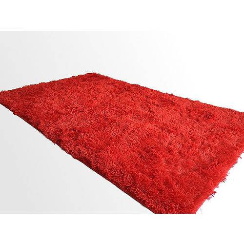 Tamanhos, Medidas e Dimensões do produto Tapete Saturs Shaggy Pelo Alto Vermelho 120 X 200 Cm Tapete para Sala e Quarto