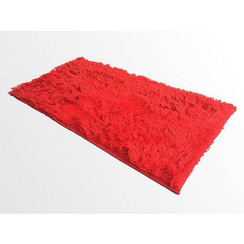 Tamanhos, Medidas e Dimensões do produto Tapete Saturs Shaggy Pelo Alto Vermelho - 50 X 100 Cm Tapete para Sala e Quarto