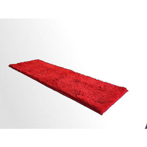 Tamanhos, Medidas e Dimensões do produto Tapete Saturs Shaggy Pelo Alto Vermelho - 60 X 180 Cm Tapete para Sala e Quarto