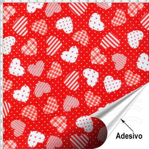 Tamanhos, Medidas e Dimensões do produto Tecido Adesivo para Patchwork - Coração (45x70)