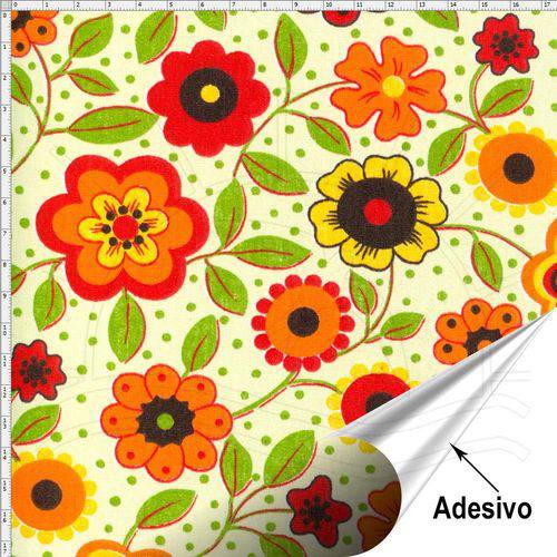 Tamanhos, Medidas e Dimensões do produto Tecido Adesivo para Patchwork - Flor e Frutos 044 (45x70)