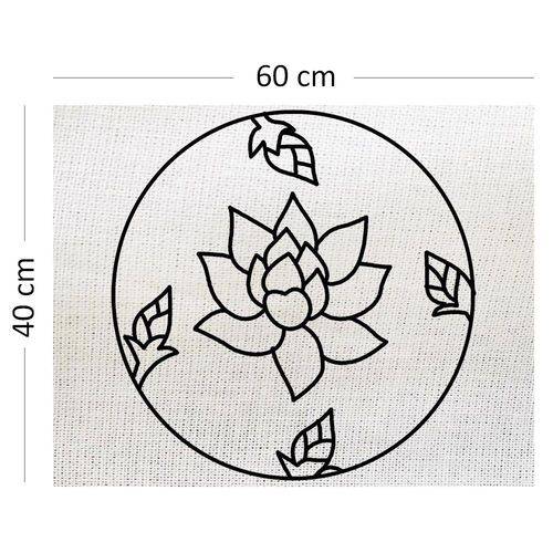 Tamanhos, Medidas e Dimensões do produto Tecido Algodão Cru Riscado 40x60cm Relógio Flor de Rosa