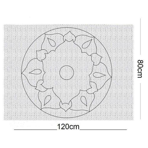 Tamanhos, Medidas e Dimensões do produto Tecido Algodão Cru Riscado 80x120cm Mandala