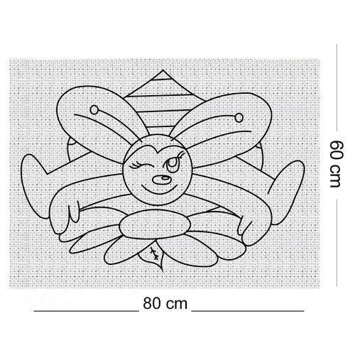 Tamanhos, Medidas e Dimensões do produto Tecido Algodão Cru Riscado 80x60cm Abelha na Flor