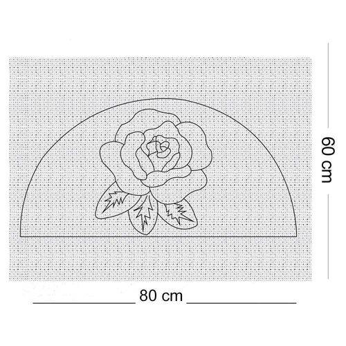 Tamanhos, Medidas e Dimensões do produto Tecido Algodão Cru Riscado 80x60cm Capacho de Porta Rosa