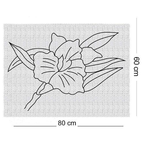Tamanhos, Medidas e Dimensões do produto Tecido Algodão Cru Riscado 80x60cm Flor de Orquídea