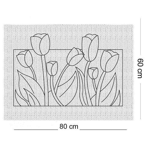 Tamanhos, Medidas e Dimensões do produto Tecido Algodão Cru Riscado 80x60cm Tulipa