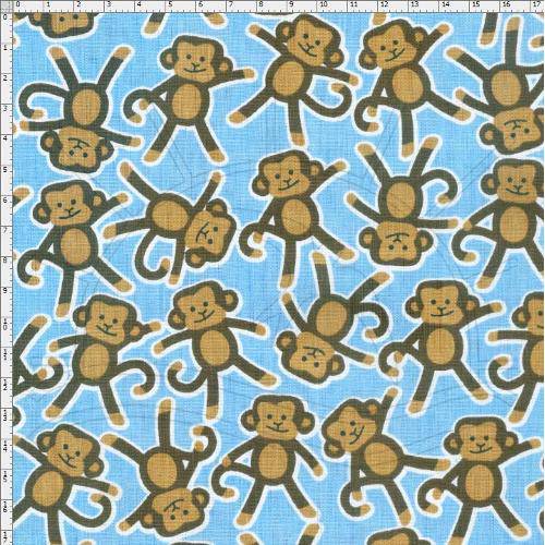 Tamanhos, Medidas e Dimensões do produto Tecido Estampado para Patchwork - 17247 Monkeys 01 (0,50x1,40)