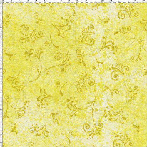 Tamanhos, Medidas e Dimensões do produto Tecido Estampado para Patchwork - 50 Tons Arabesco Amarelo Cor 32 (0,50x1,40)