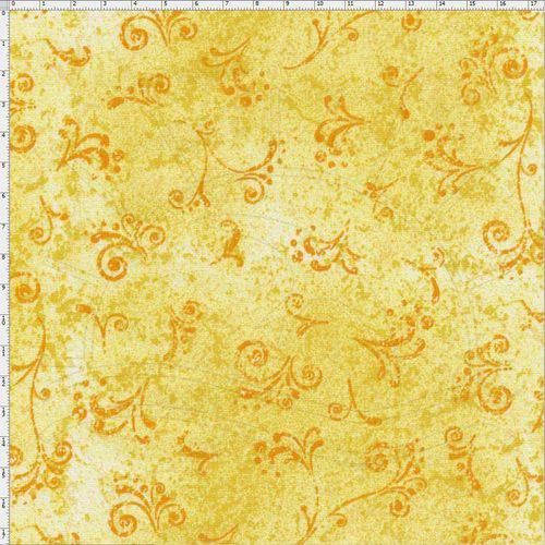 Tamanhos, Medidas e Dimensões do produto Tecido Estampado para Patchwork - 50 Tons Arabesco Amarelo Ouro Cor 34 (0,50x1,40)