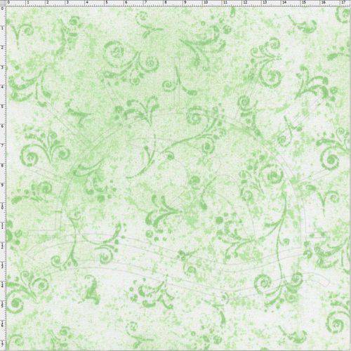 Tamanhos, Medidas e Dimensões do produto Tecido Estampado para Patchwork - 50 Tons Arabesco Verde Claro Cor 23 (0,50x1,40)