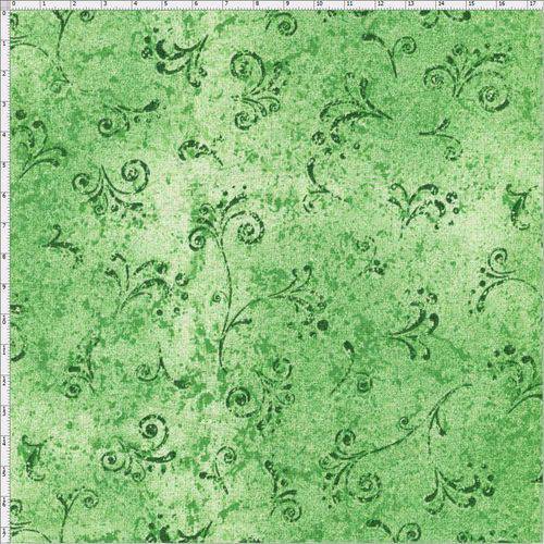 Tamanhos, Medidas e Dimensões do produto Tecido Estampado para Patchwork - 50 Tons Arabesco Verde Escuro Cor 29 (0,50x1,40)