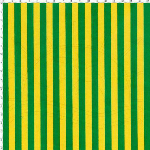 Tamanhos, Medidas e Dimensões do produto Tecido Estampado para Patchwork - 50033 Listrado Médio Verde e Amarelo Cor 41 (0,50x1,40)