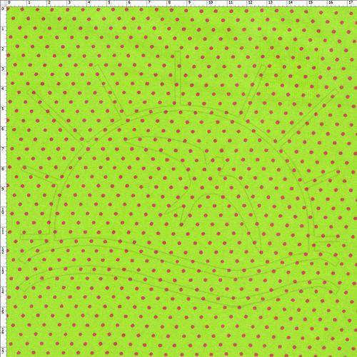 Tamanhos, Medidas e Dimensões do produto Tecido Estampado para Patchwork - 50025 Poá Verde com Pink Cor 28 (0,50x1,40)