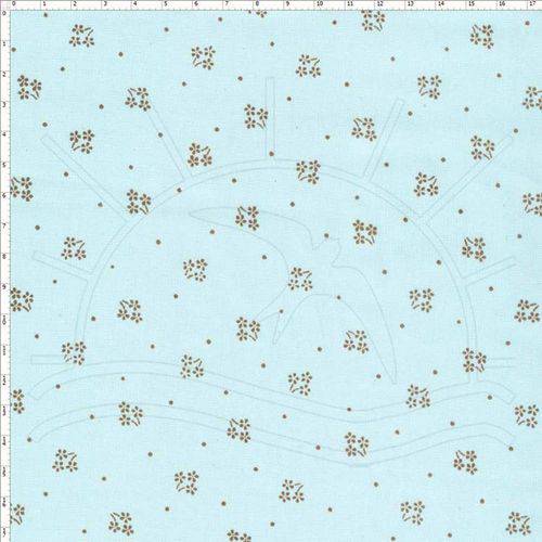 Tamanhos, Medidas e Dimensões do produto Tecido Estampado para Patchwork - 60370 Micro Floral com Poá Azul Bebê Cor 02 (0,50x1,40)