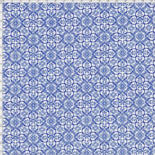 Tamanhos, Medidas e Dimensões do produto Tecido Estampado para Patchwork - Azulejo Português Lisboa 325252 Cor 1626 (0,50x1,40)