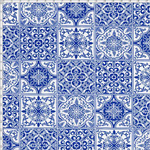 Tamanhos, Medidas e Dimensões do produto Tecido Estampado para Patchwork - Azulejo Português Porto 325252 Cor 1623 (0,50x1,40)
