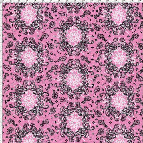 Tamanhos, Medidas e Dimensões do produto Tecido Estampado para Patchwork - Bandana Rosa Cor 12 (0,50x1,40)