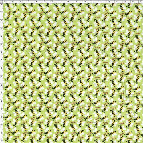 Tamanhos, Medidas e Dimensões do produto Tecido Estampado para Patchwork - Bc028 Bzzz 1 Verde Cor 01 (0,50x1,40)