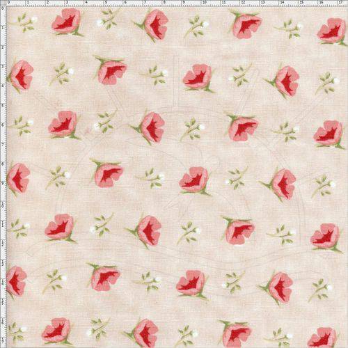 Tamanhos, Medidas e Dimensões do produto Tecido Estampado para Patchwork - Coleção Romance Botão Rosa Romance (0,50x1,40)