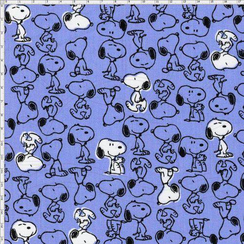 Tamanhos, Medidas e Dimensões do produto Tecido Estampado para Patchwork - Coleção Snoopy Color Azul (0,50x1,40)