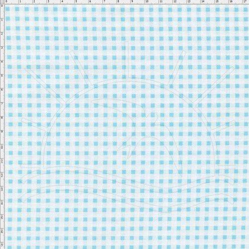 Tamanhos, Medidas e Dimensões do produto Tecido Estampado para Patchwork - Compose Xadrez Cor Branco e Azul (0,50x1,40)