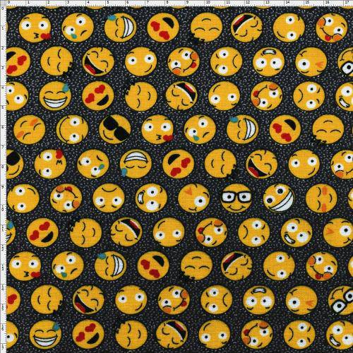 Tamanhos, Medidas e Dimensões do produto Tecido Estampado para Patchwork - Emoji 325252 Cor 1621 (0,50x1,40)