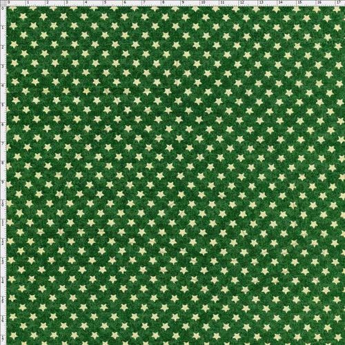 Tamanhos, Medidas e Dimensões do produto Tecido Estampado para Patchwork - Estrelas com Textura Verde Cor 02 (0,50x1,40)