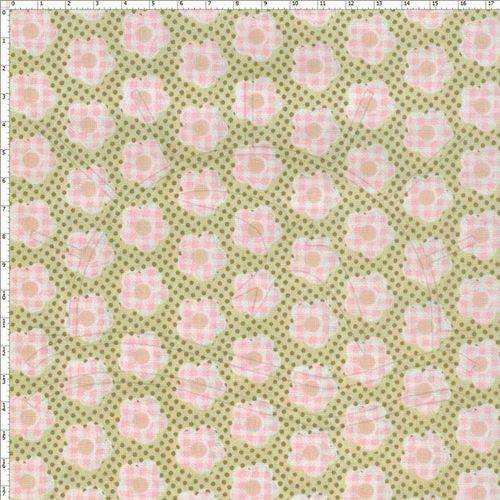 Tamanhos, Medidas e Dimensões do produto Tecido Estampado para Patchwork - Flor Poa Rosa (0,50x1,40)