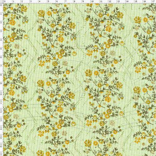 Tamanhos, Medidas e Dimensões do produto Tecido Estampado para Patchwork - Floral Faixas Verde Cor 02 51096 (0,50x1,40)